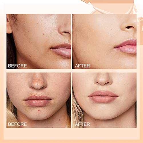 Air Cushion Bb Cream Foundation Spf 50+++ With Refill, Natural Coverage Cushion Foundation Makeup, Moisturizing Oil Control Long Lasting Cover Face Blemishes, Even Skin Tone Foundation Makeup Base, Refill Included, 0.53Oz (#01 Light Natural) #TOP5