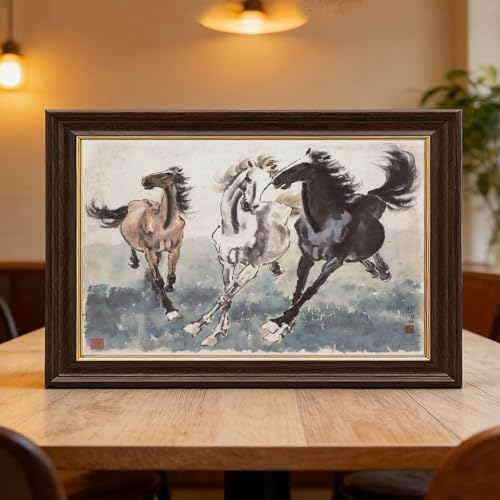 Impression sur toile grand format trois chevaux décoration murale salon - 6