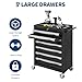 7-Drawer Tool Chest, Rolling Tool Cart with Wheels, Large Capacity Tool Storage Cabinet with Keyed Locking,Drawer Liners&Link Buckle, for Garage, Workshop, Warehouse,24.21