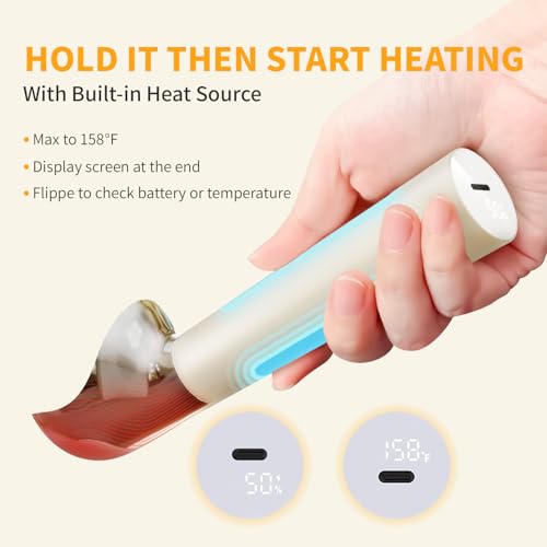 Heated Ice Cream Scoop, Rechargeable Electric Scooper for Hard IceCream, Self Warming Spoon Max to 158℉, Rust-Proof, anti freeze handle, Easy to Clean by SWEYOUTH - Image 3