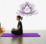 Lotus Flower Wall Decals Vinyl Decal with Om Sign Yoga Meditation Art Decor Removable Stylish Sticke