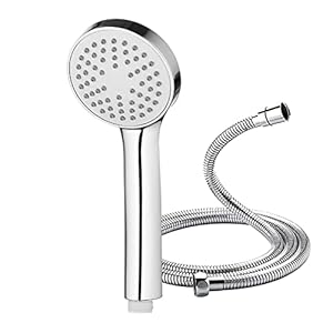 Jacar | Douchekop met slang of Flexo | 1 positie, antikalk en eenvoudig te installeren | Grote waterbesparende handgreep onder hoge druk