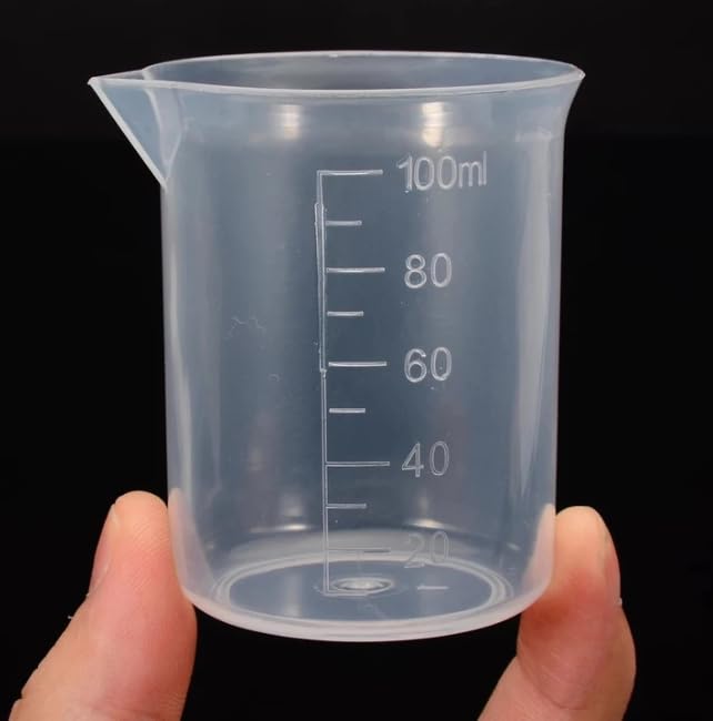 RUDRAVYA Plastic Beaker, 100 mL, Clear, Polypropylene, with Pouring Spout, for Mixing, Measuring and Transferring Liquids-picture-25