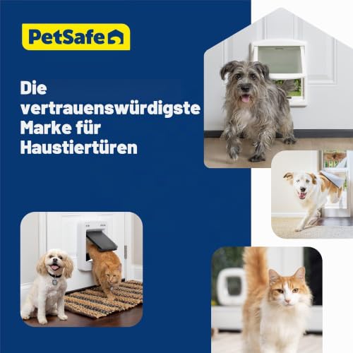 PetSafe Staywell Praktische 2-Wege-Haustiertür, schnelle Installation, einfache Montage, 2-Wege-Verriegelung, Katzenklappe für alle Haustiere, klein, Weiß