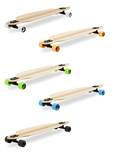 Image of Two Bare Feet Bamboo Series Longboard Skateboard Complete Premium Pro Model (Duke - White Wheels)