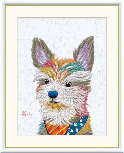 10年保証 絵画 版画 ヨークシャーテリア 山口美咲 手彩仕上 高精細巧芸画 F8