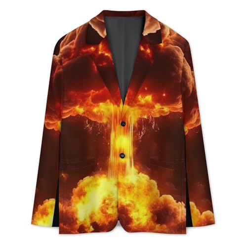 Nuclear Bomb Blast Mushroom Cloud Men's Blazer Printed Button Suit Jacket Slim Sport Coat Blazers3