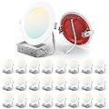Amico 24 Pack 6 Inch Fire Rated LED Recessed Light with Junction Box, 2 Hour Fire Rating, 5CCT Selectable Ultra-Thin Ceiling Light, 1400LM, Dimmable Canless Wafer Downlight, ETL&FCC, No Tenmat Needed