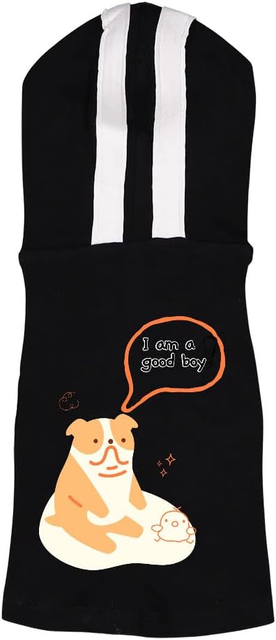 I'm a Good Boy Dog Shirt with Hoodie - Cute Design Dog Hoodie - Themed Dog Clothing - Pink White, S