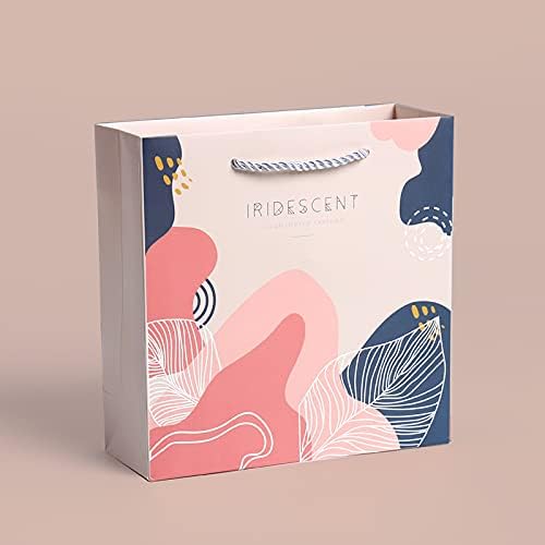 Miniatura 4 de SHIPKEY 1 paquete de bolsas de regalo abstractas grandes, 12.6 x 4.7 x 10.6 pulgadas, elegantes bolsas de regalo con papel de seda, bolsas de papel