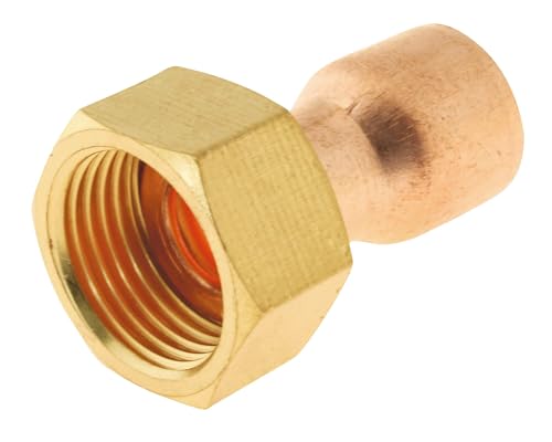 SOMATHERM FOR YOU, Raccord cuivre droit à souder Ø12 avec écrou tournant 12/17 - Sachet de 2 pièces - Idéal pour plomberie, réseaux d'eau sanitaire et chauffage