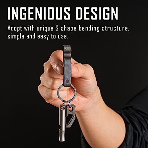 Image of KeyUnity KM00 Titanium Belt Loop Keychain Clip Double Side Quick Release Key Holder with Detachable Key Ring