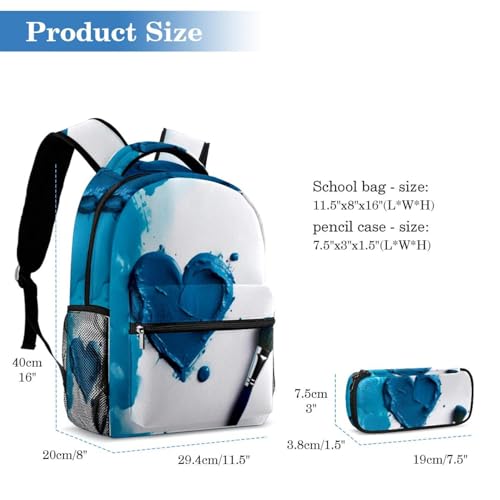 Sac à dos daypack multicolore étudiant avec trousse à crayons intégrée - 2