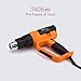 Professional Heat Gun, Tacklife 122°F ~1202℉(50℃ ~650℃) Heavy Duty Hot Air Gun with LCD Screen Display, 2 Temp Settings, 4 Memory Settings, 5 Air Flow Adjustment and 9 Pcs Attachments--HGP72AC