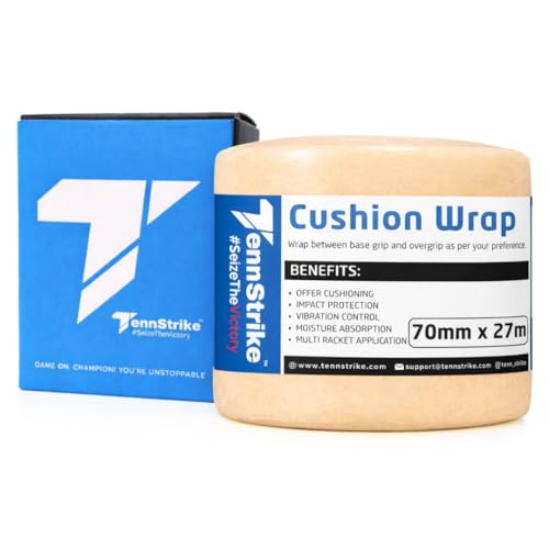 Image of 27 Metre x 70 mm Cushion Wrap for Badminton, Tennis & Pickleball Rackets | Shock & Vibration Control | Moisture Absorbing Cushion | Pro Player Use | Yellow Color (Skin)