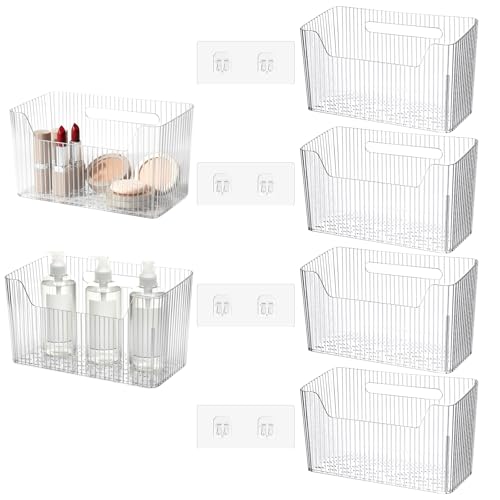 4pcs Adhesive Cabinet Door Storage Bin Wall Mounted Inside Over