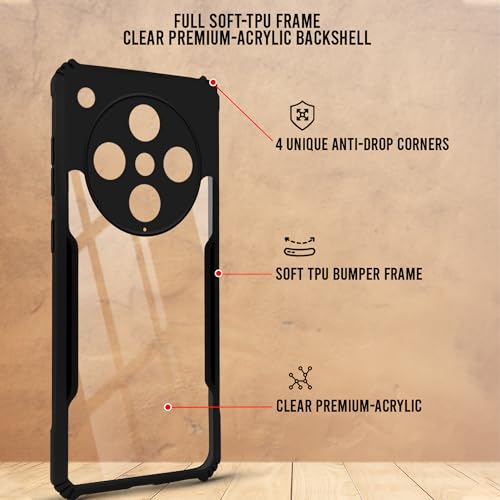 Image of Jkobi Back Cover Case for Oppo Find X8 Pro (Shockproof with Polycarbonate Clear Panel | Professional Black)