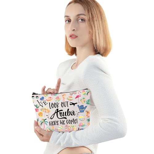 JNIAP Aruba Makeup Bag Aruba Trip Gifts Aruba Vocation Gifts Aruba Travel Bag Aruba Souvenir Aruba Toiletry Bag (Look Out Aruba)4