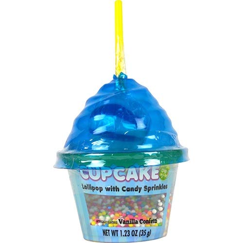 Koko's Cupcake Dip-N-Lik Lollipop with Sprinkles 1.34 Ounce, - 12 Count Display Box