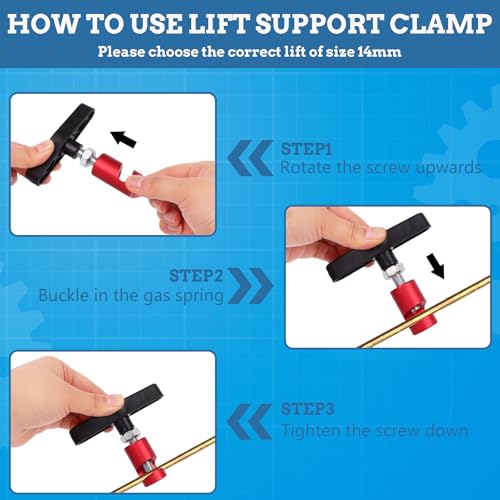 Image of 8Pcs Car Hood Prop Struts Clamp Lift Support Clamp Hoodss Strut Clamps 0.55 inchLift-s Supportss Retaining Clip for Cars Hoods Prop Rod Rod Retaining Holder Tool (BK,YE, RD,BU)