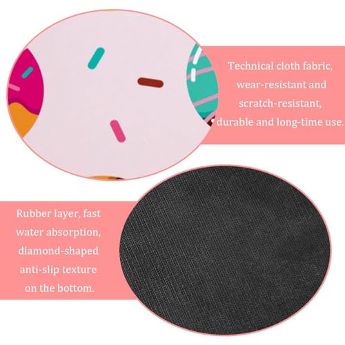 Tapis de bain fin et lavable motif beignets : idéal pour sortie de douche