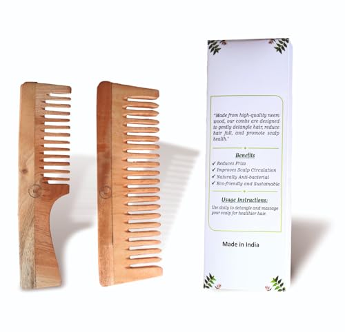 Set de 2 Peines de Madera de Neem para Cabello miniatura 2