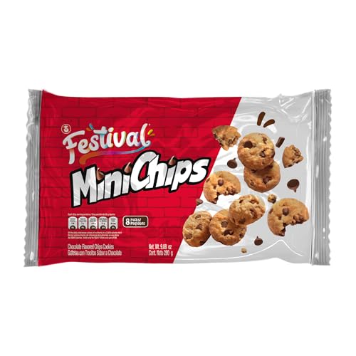 Festival Mini Chips, Bite-Size Chocolate Flavored Cookies, 8 Packs, 9.88 oz