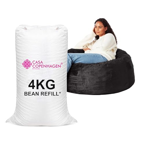 Image of Casa Copenhagen Premium Virgin Grade Thermocol Balls Refill for Pillows, Sofa, Bean Bags, Soft Toys & Beans for Bean Bag Refill 4 Kg (White)