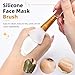 LORMAY Jelly Brush | 2 Pcs Silicone Face Mask Brushes | Facial Applicators for Even Coverage | Skincare Enhancer | Transparent Handles | All Skin Types | Kbeauty Accessory | Fan-shaped Head