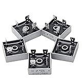 5 x KBPC5010 1000V 50A Metal Case 4 Pin Single Phase Diode Bridge Rectifier Transmitter Circuit Board Converter Power Supply Module Drive Connector Electronic Chip Amplifier Equalizer Charger Step