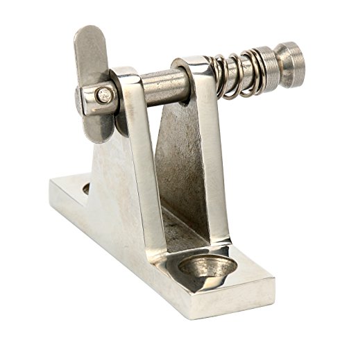 Amarine Made Stainless Steel 90° Bimini Top Deck Hinge,Angled deck hinge with Removable Pin,5/8