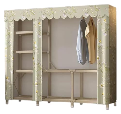 Penderie en toile avec grande tringle de suspension et étagères portables