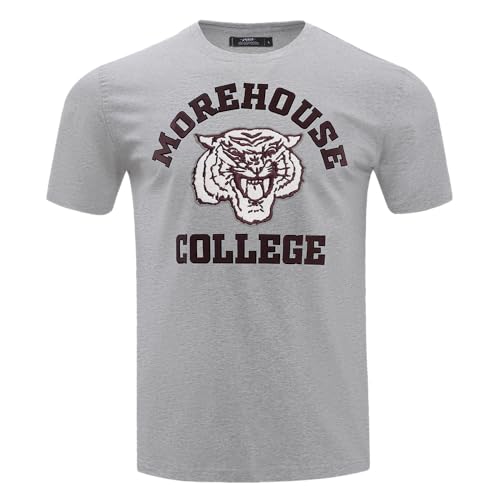 Pro Standard Mens Morehouse College Classic Chenille Short Sleeve Tee Heather Grey L