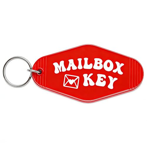 Image of Mailbox Key Keychain Black Mail Key Ring Motel Key Chain