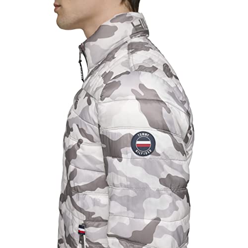 Image of Tommy Hilfiger Mens Embroidered Logo Puffer Jacket