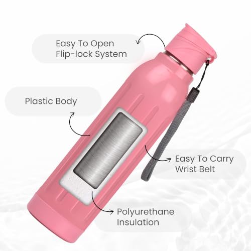 Image of FLAIR Arrow 900 Stainless Steel Water Bottle Set of 3 (650 ml Each), Assorted, Hot & Cold, Leakproof, BPA-Free, ISI Certified, Stainless Steel Bottle for Office, Gym, Travel, Trekking & Outdoor Sports