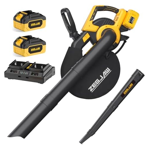 Cordless Leaf Blower & Vacuum, 3-in-1 Leaf Vacuum Mulcher with Bag, 40V 360CFM 5-Speeds Brushless Battery Operated Leaf Blower for Lawn Care with 2 x 4.0Ah Battery & Charger Included