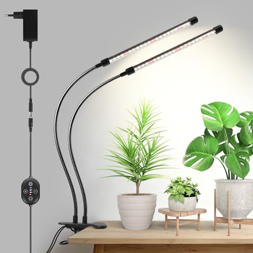 Pflanzenlampe Led Chips Delaman Grow Light Full Spectrum 380nm-840nm Wellenlänge Pflanze wachsen Licht für Pflanzen Wachstum, 25 Stück 3W 11 Klemmleuchte Pflanzenlampe 12V, 660 nm Verstärktes Vollspektrum, LED Pflanzenlampe mit Timer & dimmbar, hoher PPFD 160 µmol/s/m²@15 cm, 10W Pflanzenlicht für Zimmerpflanzen und Innenanbau, C11-B