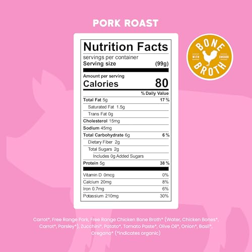 Image of Serenity Kids 6+ Month Pork Baby Food Pouches - Free Range Pork Roast with Bone Broth, Organic Vegetables & Herbs - BPA-Free Food Pouches for Baby - 3.5 Oz, 6 Pack
