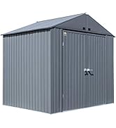 Arrow 8' x 6' Elite Steel Storage Shed with High Gable and Lockable Doors Storage Building - Anth...