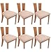 TIANSHU Funda Asiento Silla,Fundas elásticas para Asientos de sillas de Comedor y Oficina Jacquard Poliéster Elástica Fundas sillas Duradera(Paquete de 6,Arena)