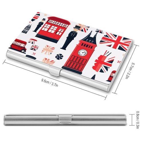 England Symbols Print Business Card Case Pocket Card Holder Slim Card Wallet for Men Women2