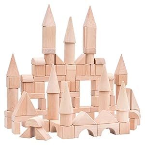 Timfuis Kids Wooden Blocks – 100 Pcs –...
