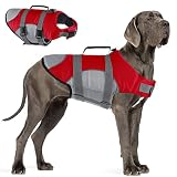Dog Life Jacket, Dog Life Vest, Adjustable & Reflective Dog Float Coat with Rescue Handle for Small