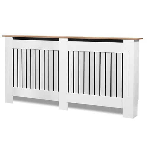 White Radiator Cover Grill Shelf Cabinet MDF丨Wood Modern Traditional Furniture H 81.5 x W 152 x D 19 cm