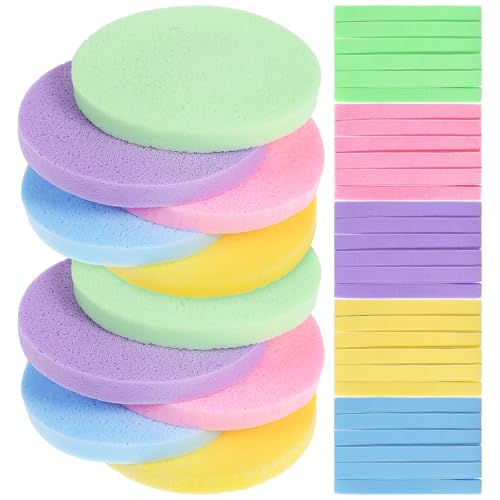 Garneck Esponjas Faciales Comprimidas 120 Unidades Multicolor Rosa Amarillo Azul Morado Verde para Desmaquillar Limpiar y Exfoliar Esponjas Limpiadoras Faciales Reutilizables para