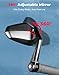 KEMIMOTO Motorcycle Bar End Mirrors, Universal Fit for 7/8” Handlebars, Billet Aluminum Handlebar Mirrors for 13-16mm or 17-19mm Handlebar Inner Diameter with M6 M8 Bolt Compatible with Most Scooters