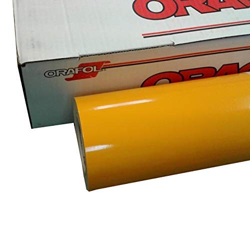 24" x 10 Ft Roll of Glossy Oracal 651 Golden Yellow Vinyl for Craft Cutters and Vinyl Sign Cutters