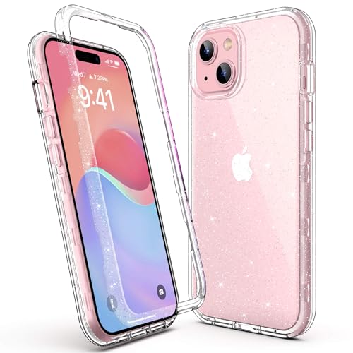 ULAK Compatible with iPhone 15 Plus Case Glitter, Heavy Duty Dual Layer Shockproof Protection Women...