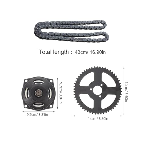 Pignon arrière 54 dents T8F aluminium pour mini-moto 49cc et chaîne motorisée